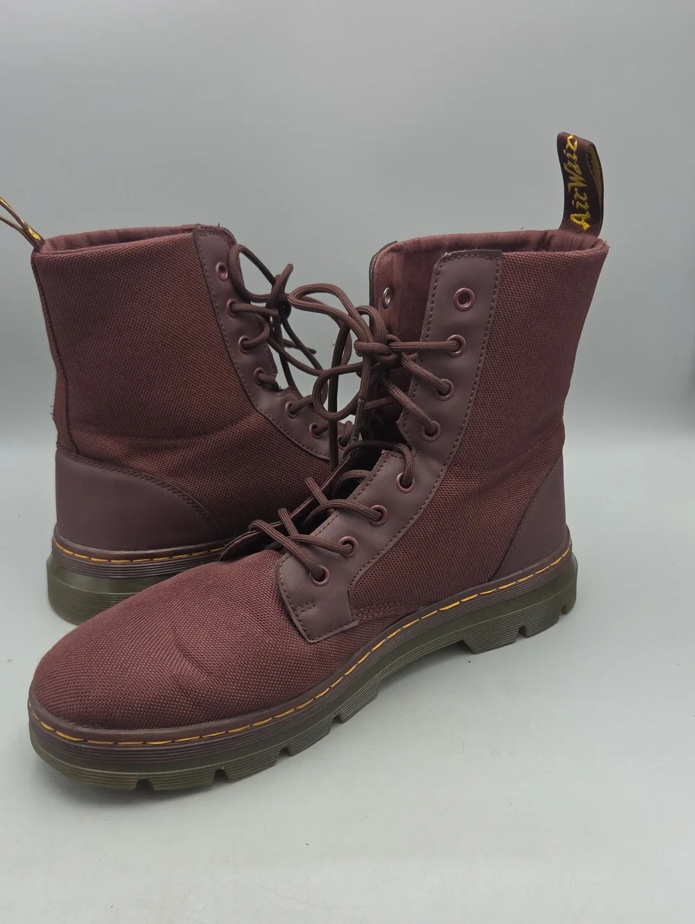 Dr. Martens Men's Combs Casual Combat Boots Lace Up Durable Sole 13 Brown Red